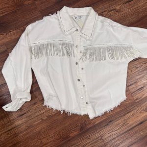 White fringe jacket